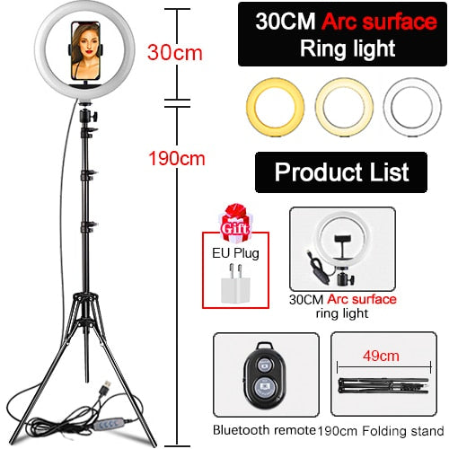 Orsda 10-12 Inch Led Ring Light With Tripod RingLight Selfie Ring Light for Makeup Video Live Aro De Luz Para Hacer Tik Tok