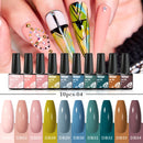 Mtssii 10Pcs/set Color Gel Nail Polish Set 100 Colors Semi Permanent UV Led Gel Varnish Soak Off Nail Lacquers Base Top Coat