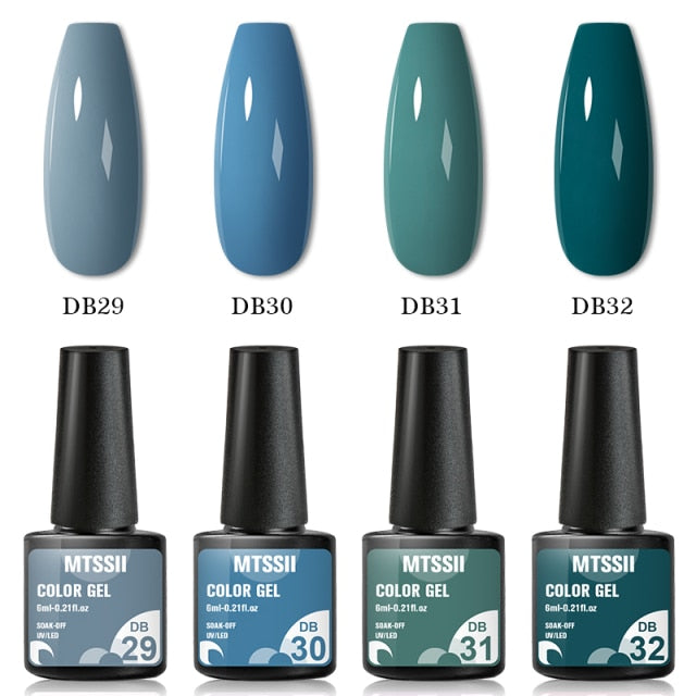 Mtssii 10Pcs/set Color Gel Nail Polish Set 100 Colors Semi Permanent UV Led Gel Varnish Soak Off Nail Lacquers Base Top Coat