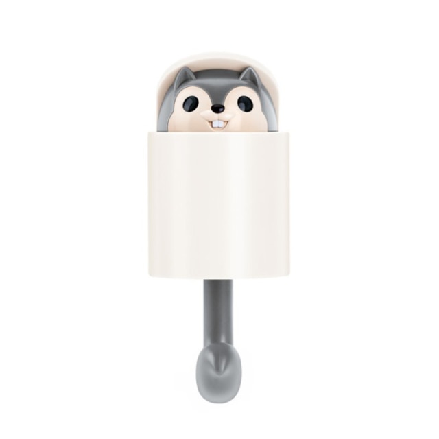 Creative Home Decor Cartoon Animal Squirrel Head Hiding Storage Bathroom Kitchen Hanging Hook Pasting Wall Hooks Children Gift