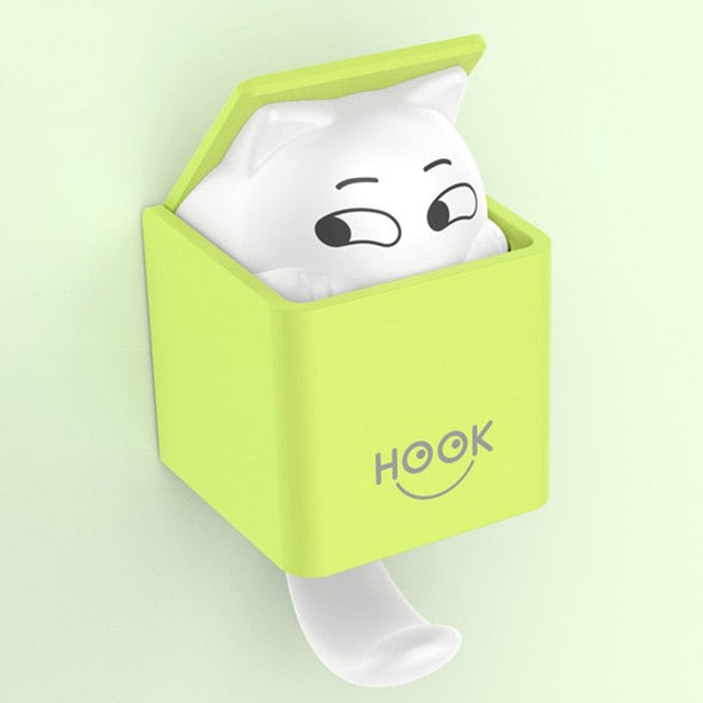 Creative Home Decor Cartoon Animal Squirrel Head Hiding Storage Bathroom Kitchen Hanging Hook Pasting Wall Hooks Children Gift