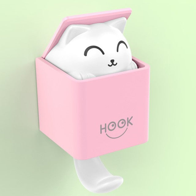 Creative Home Decor Cartoon Animal Squirrel Head Hiding Storage Bathroom Kitchen Hanging Hook Pasting Wall Hooks Children Gift