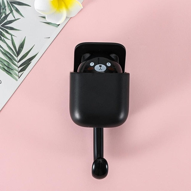 Creative Home Decor Cartoon Animal Squirrel Head Hiding Storage Bathroom Kitchen Hanging Hook Pasting Wall Hooks Children Gift