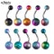 1-10PCs Colorful Acrylic Belly Bars Pircing Navel Ring Stud Women Piercing Belly Button Surgical Steel Post Sexy Piercings 14G