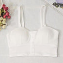 gkfnmt Crop Top  Women Camis Halter Top Women Camisole 2021 Summer Sexy Sleeveless Slim Low Chest Button Plus Size 3XL Clothing