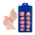 100pcs Long Stiletto Artificial Fake Nails Black Full Cover Impress Press On Nails False Tips Fingernails Woman Manicure