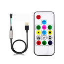 WS2811 WS2812B Led Pixels Strip Light Controller USB/DC MINI 3Keys RF 14/17/21Keys Led Tape Remote Controller DC5-24V