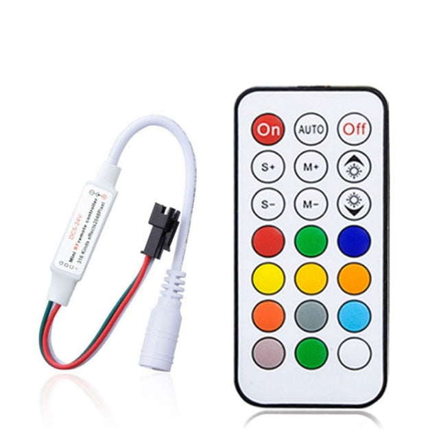 WS2811 WS2812B Led Pixels Strip Light Controller USB/DC MINI 3Keys RF 14/17/21Keys Led Tape Remote Controller DC5-24V