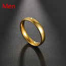 Fashion Luxury Golden Engagement Wedding Ring Couple Ring Simple Fashion Style Fine Jewelry Anniversary Gift Men and Women Ring