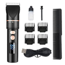 Electric Hair Clipper Rechargeable Hair Trimmer Titanium Ceramic Blade Salon Men Hair Cutting Barber Machine LCD Display