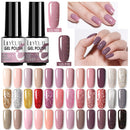 LILYCUTE 7ml Glitter Gel Nail Polish Semi Permanent Rose Gold Luminous Nail Art Varnish Base Top Coat Soak Off Nails UV Led Gel