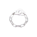 Moonmory Fashion 925 Sterling Silver Handcuff Ring White Paper Clip Chain Menottes Ring Gift For Women And Men Jewelry Dating