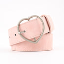 Double Ring Belts For Women Fashion Dress Jeans Belt PU Leather Metal Buckle Heart Pin Waist Belts Lady Girls Leisure Waistband