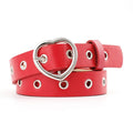 Double Ring Belts For Women Fashion Dress Jeans Belt PU Leather Metal Buckle Heart Pin Waist Belts Lady Girls Leisure Waistband