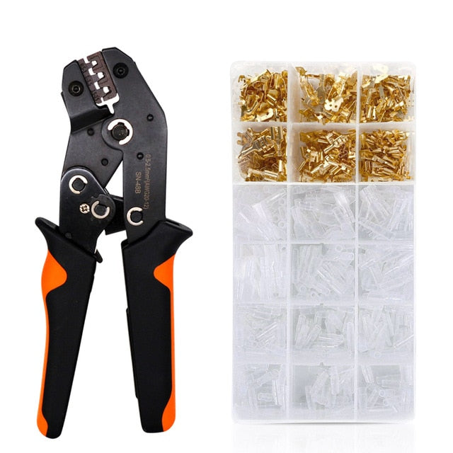 2.8/4.8/6.3mm Crimp Terminals Insulated Male and Female Wire Connector Electrical Wire Spade Connectors Insulated Sleeves Kit