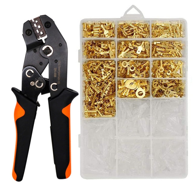 2.8/4.8/6.3mm Crimp Terminals Insulated Male and Female Wire Connector Electrical Wire Spade Connectors Insulated Sleeves Kit