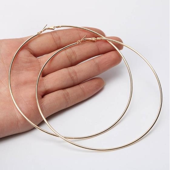 8/10mm  Super Large Hoop Earrings Exaggerated Smooth Big Circle Earrings for Women Punk JewelryGold ColorBoucles d'oreilles