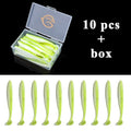 QXO Fishing Soft Lure Worm With Box Silicone Bait Swimbait Streamer Sea Fishing Spoon Lure 7cm 10cm Wobbler Set