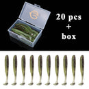 QXO Fishing Soft Lure Worm With Box Silicone Bait Swimbait Streamer Sea Fishing Spoon Lure 7cm 10cm Wobbler Set