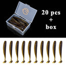 QXO Fishing Soft Lure Worm With Box Silicone Bait Swimbait Streamer Sea Fishing Spoon Lure 7cm 10cm Wobbler Set