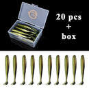 QXO Fishing Soft Lure Worm With Box Silicone Bait Swimbait Streamer Sea Fishing Spoon Lure 7cm 10cm Wobbler Set