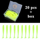 QXO Fishing Soft Lure Worm With Box Silicone Bait Swimbait Streamer Sea Fishing Spoon Lure 7cm 10cm Wobbler Set