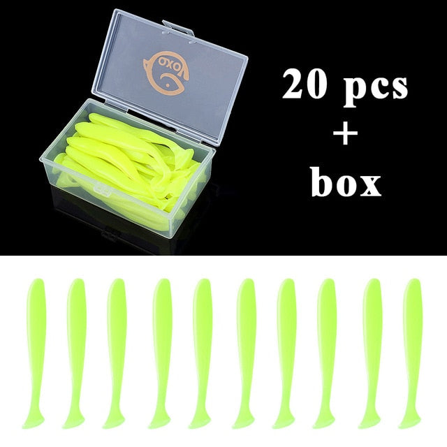 QXO Fishing Soft Lure Worm With Box Silicone Bait Swimbait Streamer Sea Fishing Spoon Lure 7cm 10cm Wobbler Set