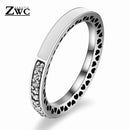 Fashion Luxury Crystal Engagement Ring for Women AAA White Cubic Zirconia Silver color Rings 2020 Wedding Trend Female Jewerly