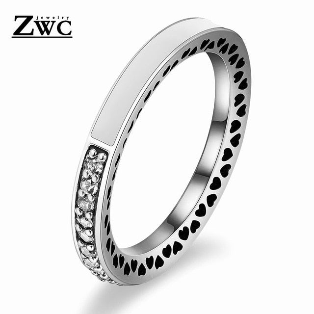 Fashion Luxury Crystal Engagement Ring for Women AAA White Cubic Zirconia Silver color Rings 2020 Wedding Trend Female Jewerly