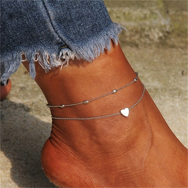 Boho Style Star Anklet Fashion Multilayer Foot Chain 2021 Fashion Handcuffs Ankle Bracelet For Women Beach Accessories Gift