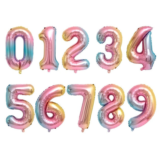 16/30/40 Inch 1PC Number Balloons Foil Balloons Gold Silver Rose Gold Baby Shower Decorations Wedding Birthday Party Decorations