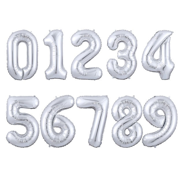 16/30/40 Inch 1PC Number Balloons Foil Balloons Gold Silver Rose Gold Baby Shower Decorations Wedding Birthday Party Decorations
