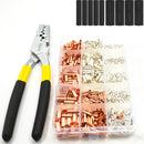 GT Copper connecting pipe wire joint small copper tube Terminal Cable Lug Bootlace Ferrule Kit  with heat shrink tube plier