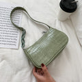 Crocodile Pattern Baguette Handbag For Women 2021 Candy Color Chain Ladies Small Shoulder Bags Fashion Design Leather Armpit Bag