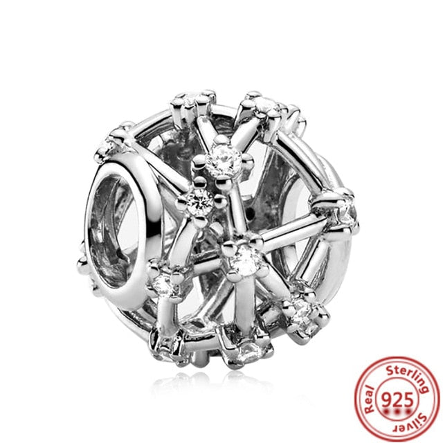 100% 925 Sterling Silver Feather Family Tree Snowflakes Boy Dangle Beads Fit Original Pandora Charms Bracelets DIY Women Jewelry