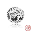 100% 925 Sterling Silver Feather Family Tree Snowflakes Boy Dangle Beads Fit Original Pandora Charms Bracelets DIY Women Jewelry
