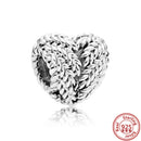 100% 925 Sterling Silver Feather Family Tree Snowflakes Boy Dangle Beads Fit Original Pandora Charms Bracelets DIY Women Jewelry