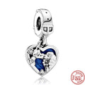 100% 925 Sterling Silver Feather Family Tree Snowflakes Boy Dangle Beads Fit Original Pandora Charms Bracelets DIY Women Jewelry