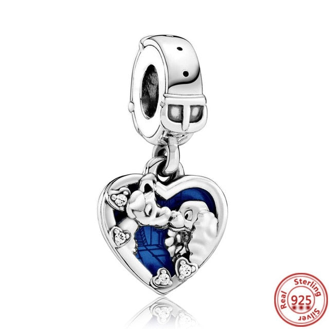 100% 925 Sterling Silver Feather Family Tree Snowflakes Boy Dangle Beads Fit Original Pandora Charms Bracelets DIY Women Jewelry