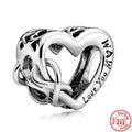 100% 925 Sterling Silver Feather Family Tree Snowflakes Boy Dangle Beads Fit Original Pandora Charms Bracelets DIY Women Jewelry