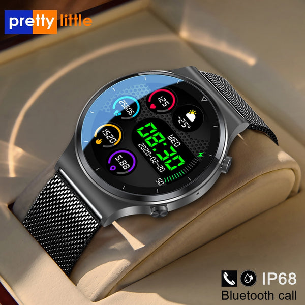 New Bluetooth Call Smart Watch Men S-600 IP68 Waterproof Full Touch Screen Sports Fitness Smartwatch Custom Face For Android IOS