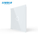 Livolo Luxury White Pearl Crystal Glass, EU standard, Only Glass Panel,  1Gang Panel ,For Switch Base