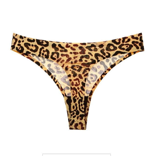 Sexy Women Seamless Underwear High Quality Women's Panties Print Tanga Low-rise Lingerie Ice Silk Intimate Briefs Striped Panty