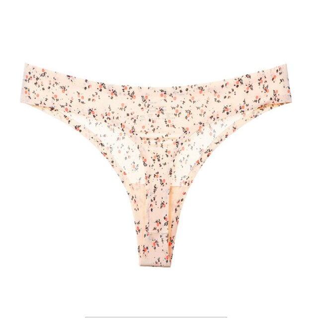 Sexy Women Seamless Underwear High Quality Women's Panties Print Tanga Low-rise Lingerie Ice Silk Intimate Briefs Striped Panty