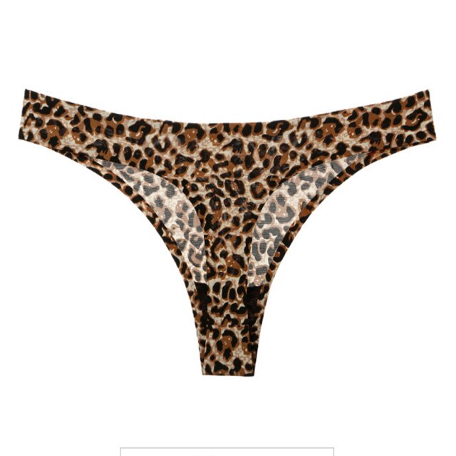 Sexy Women Seamless Underwear High Quality Women's Panties Print Tanga Low-rise Lingerie Ice Silk Intimate Briefs Striped Panty