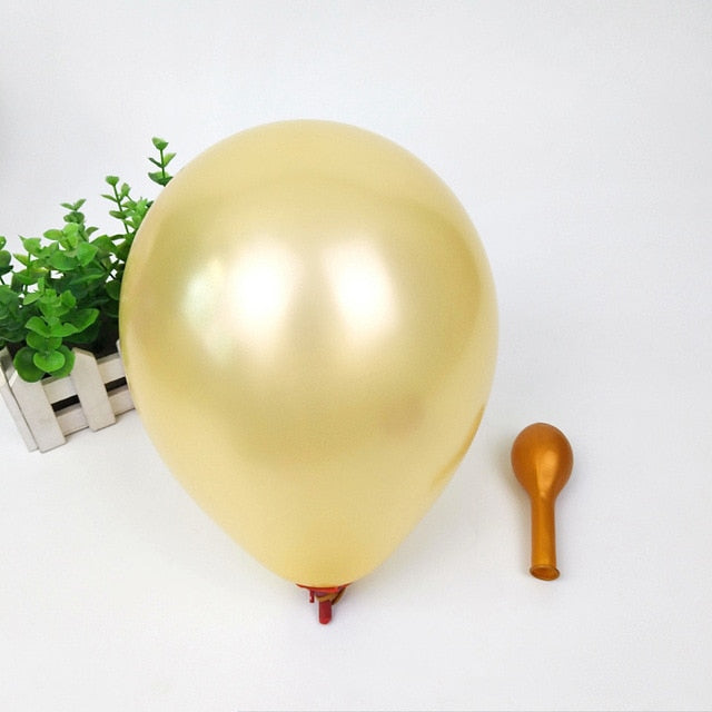 20pcs/set Gold White Balloons Party Theme Latex Baloon Garland Decoration Hawaiian Ballon Suit Boy's Birthday Wedding Decor Toy