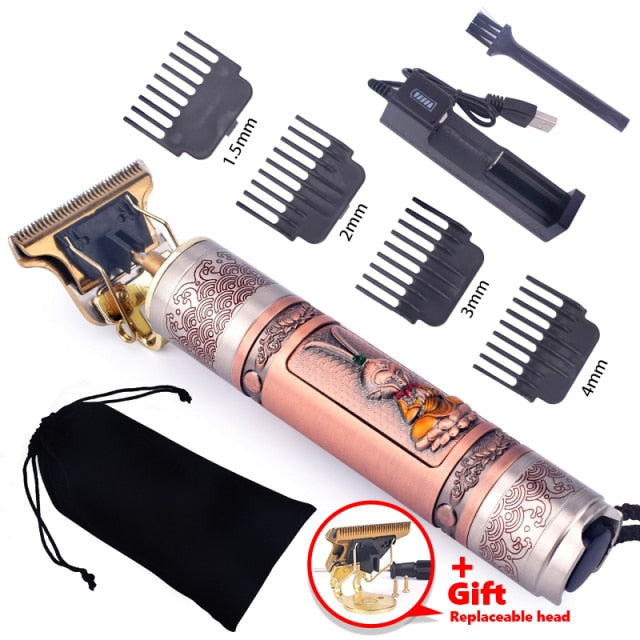 Hair Clipper Electric Hair Trimmer Cordless Shaver Trimmer 0mm Men Barber Hair Cutting Machine Rechargeable Timer Beard Cutter