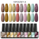 Mtssii 10Pcs/set Color Gel Nail Polish Set 100 Colors Semi Permanent UV Led Gel Varnish Soak Off Nail Lacquers Base Top Coat