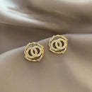 New earrings 2020 tide simple female senior sense niche small French net red earrings small earrings Elegant Prevent Allergy