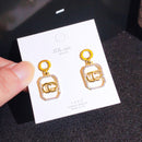 New earrings 2020 tide simple female senior sense niche small French net red earrings small earrings Elegant Prevent Allergy